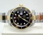 High Quality Replica Rolex Submariner Two Tone Black Dial Ceramic Mens Watch 42mm